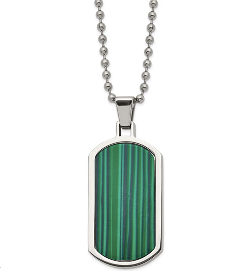 Tag necklace Malachite